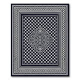Geometric Modern Intricate Black White Geometric Labyrinth Rug