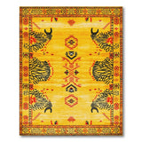 Yellow Southwestern Buffalo Motif Rug