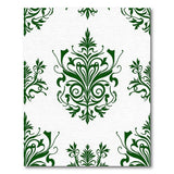 Green Elegant Green Floral Damask Area Rug