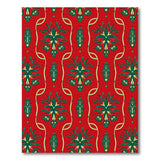 Vibrant Red Persian Rug with Green Palmette Motifs