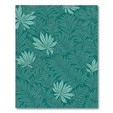 Blue and Teal Teal Palm Leaf Area Rug