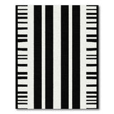 Piano Keys Black White Geometric Area Rug