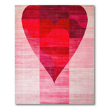 Red Heart Geometric Modern Area Rug