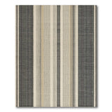 Bold Vertical Stripe Black Ivory Woven Rug