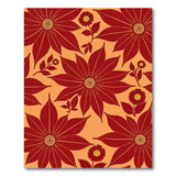Floral Vintage Red Bold Red Poinsettia Floral Area Rug