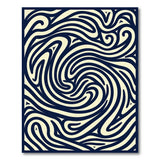 Blue and Teal Navy Swirl Abstract Area Rug