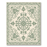 Ornate Sage Green Floral Persian Area Rug