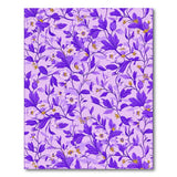 Purple Floral Vintage Area Rug with White Blossoms