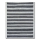 Crisp Black White Horizontal Stripe Rug