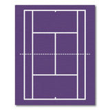Purple Tennis Court Geometric Area Rug