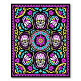 Southwestern Vibrant Sugar Skull Floral Area Rug