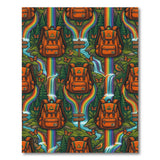 Orange Backpack Rainbow Boho Area Rug