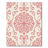 Pink Floral Damask Area Rug