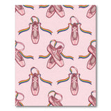Pink Ballet Shoes Washable Area Rug
