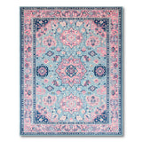 Blue and Teal Teal Pink Persian Area Rug