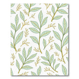 Green Elegant Green Leaf Pattern Area Rug