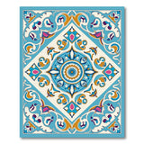 Ornate Teal Medallion Persian Area Rug