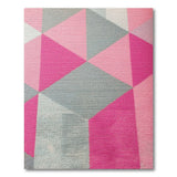 Pink Grey Geometric Triangle Area Rug