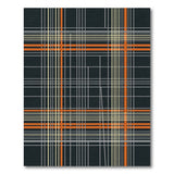Bold Black Orange Plaid Geometric Area Rug
