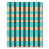 Teal Brown Plaid Woven Area Rug