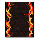 Fiery Red Flame Border Area Rug