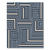 Navy Blue Geometric Maze Area Rug