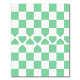 Green Geometric Diamond Check Area Rug