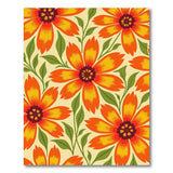 Vibrant Orange Sunflower Floral Area Rug