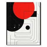 Bold Red Circle Geometric Abstract Area Rug