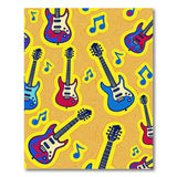 Rockin' Cartoon Guitars Music Notes Area Rug