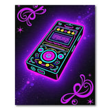 Purple Neon Sporty MP3 Player Area Rug