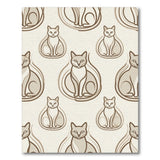 Beige Cat Pattern Washable Area Rug
