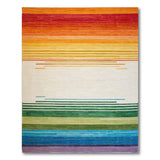 Vibrant Geometric Modern Vibrant Rainbow Stripe Area Rug