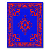 Royal Blue Persian Area Rug with Red Motifs