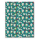 Teal Scallop Shell Seafood Pattern Area Rug