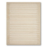 Beige Braided Border Woven Area Rug