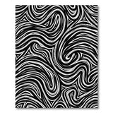 Black and White Black White Wavy Abstract Area Rug