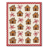 Festive Gingerbread Houses Red Bows Area Rug