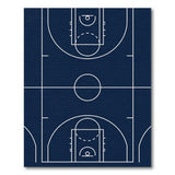 Blue and Teal Navy Basketball Court Area Rug