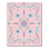 Ornate Pink Daisy Floral Area Rug
