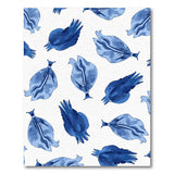 Blue Pomegranate Fruit Pattern Area Rug
