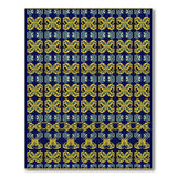 Navy Blue and Gold Heritage Tribal Area Rug