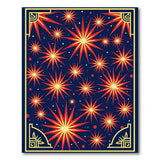 Radiant Starburst Area Rug in Navy Red Gold
