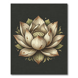 Vintage Beige Lotus Flower Area Rug