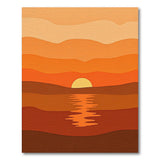 Layered Orange Sunset Horizon Area Rug