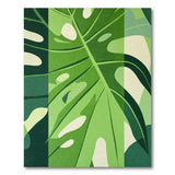 Bold Green Monstera Leaf Area Rug