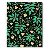Lush Green Vines Golden Hearts Area Rug