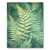 Vintage Fern Silhouette Green Area Rug