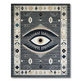 Evil Eye Heritage Tribal Grey Area Rug