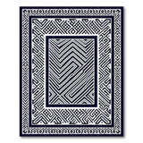 Black White Geometric Heritage Tribal Black and White Area Rug